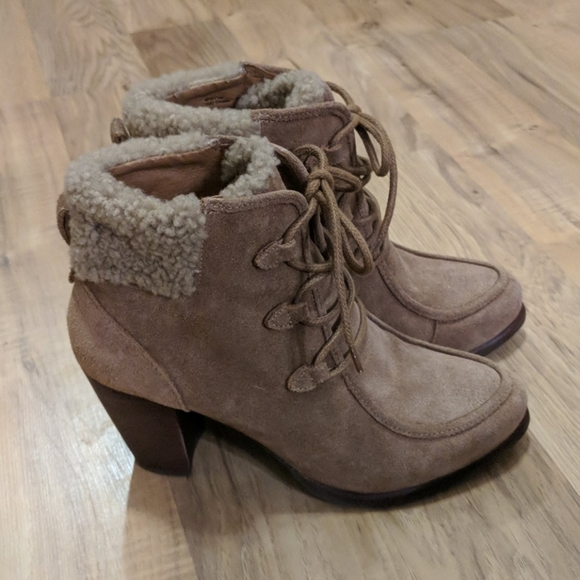 UGG Shoes - UGG Analise Lined Suede Lace Up Booties